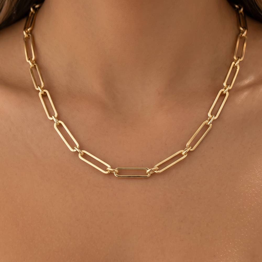 Chunky Paperclip Link Chain Necklace