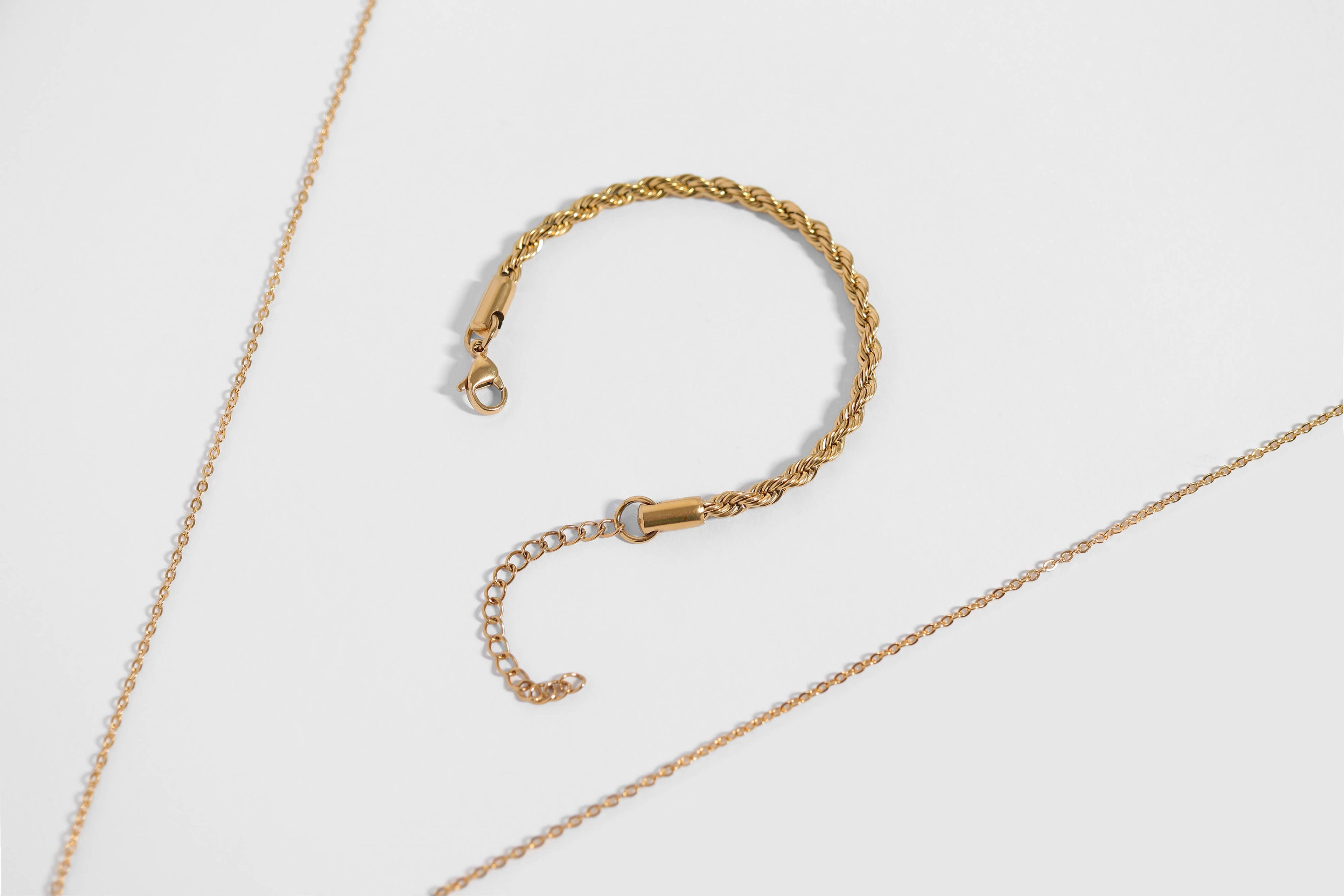 Rope Chain Bracelet / Anklet - Gold, Silver, Black