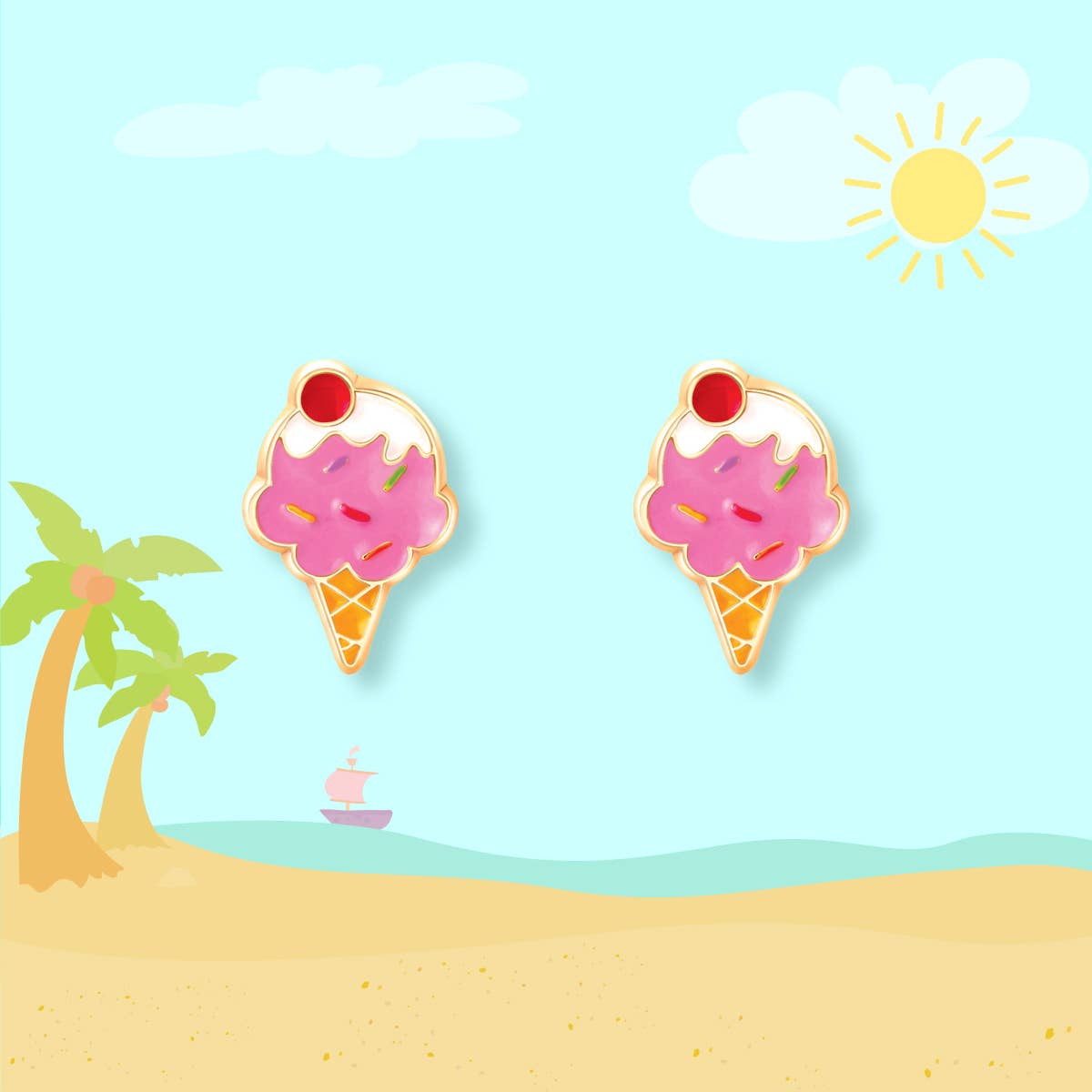 Ice Cream Dream | Cutie Stud Earrings | Hypoallergenic