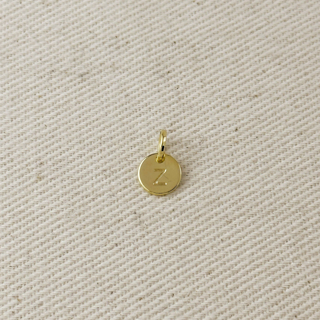 Stamped Tiny Initial Letter Charm in 18k Gold Filled Complete Alphabet
