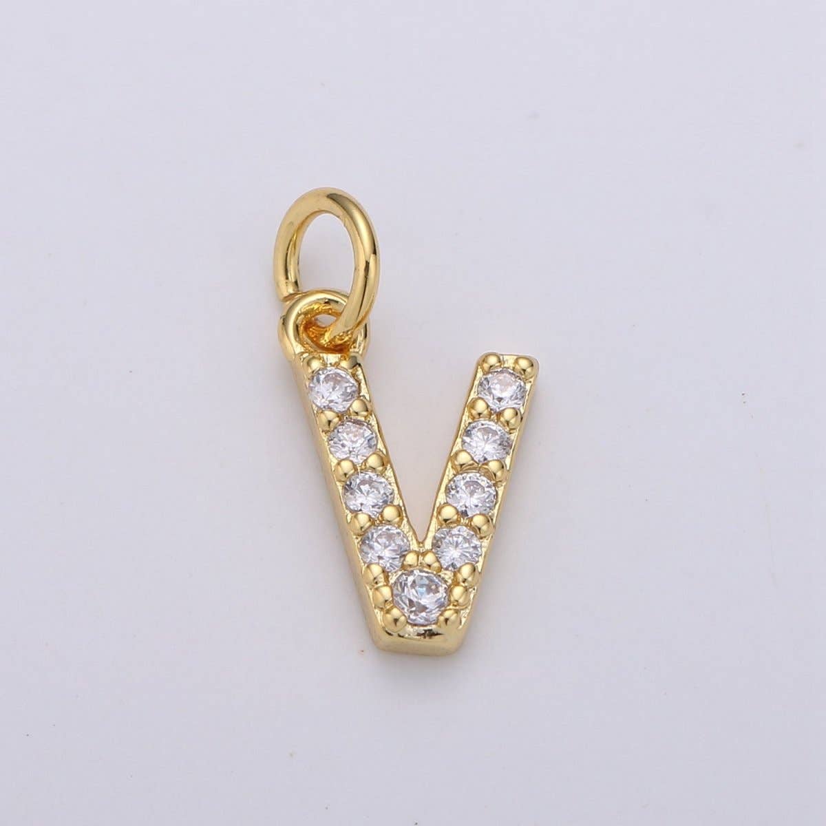 14k Gold Filled Tiny CZ Initial, Letter Alphabet Micro Pave charms Dainty Gold Cubic Pendant Charm for Necklace Bracelet Earring Add on A-099 to A-111