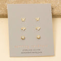 Sterling Silver Flat Back Mini Stud Earrings Set
