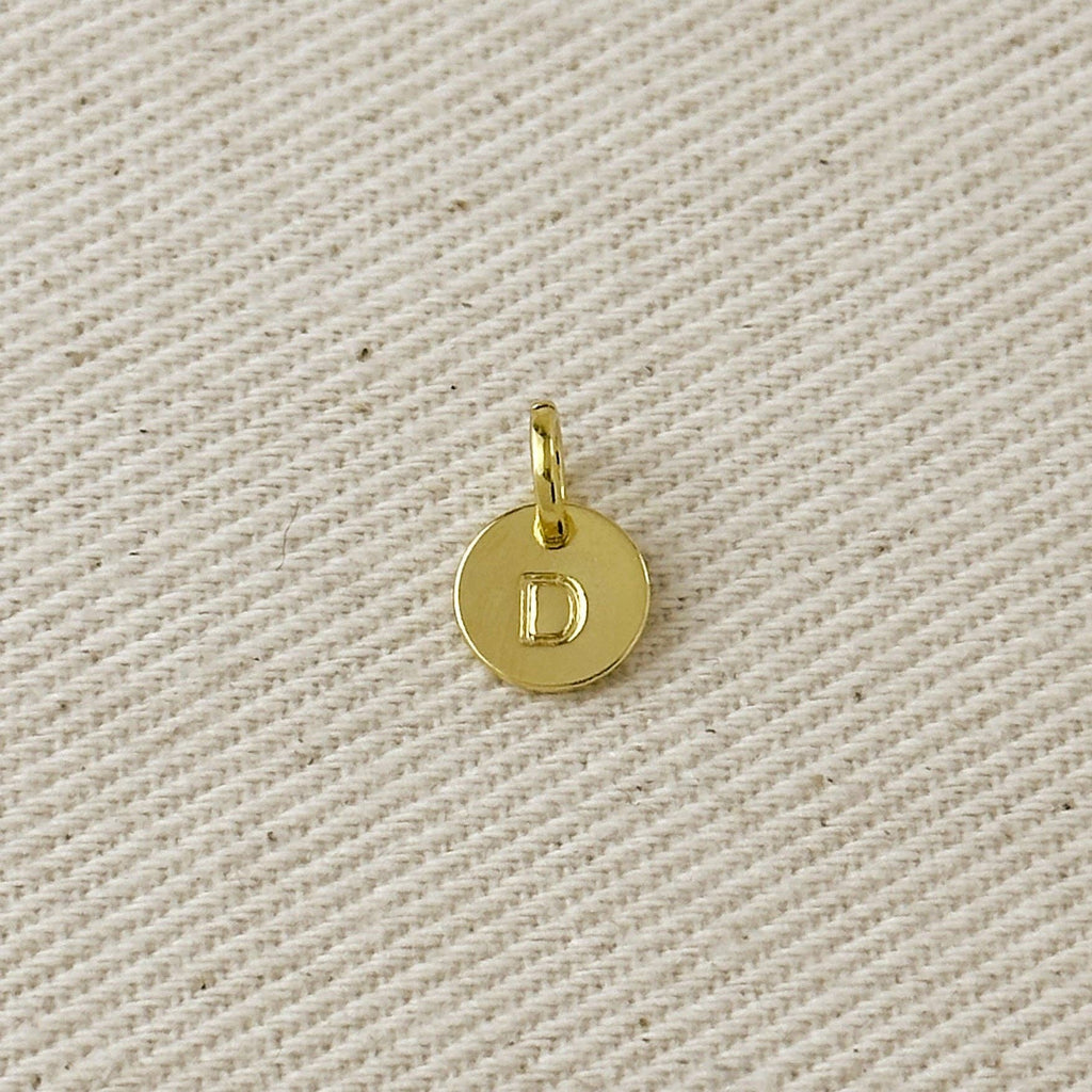 Stamped Tiny Initial Letter Charm in 18k Gold Filled Complete Alphabet
