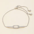 Interlocked Pave Link Box Chain Bolo Bracelet