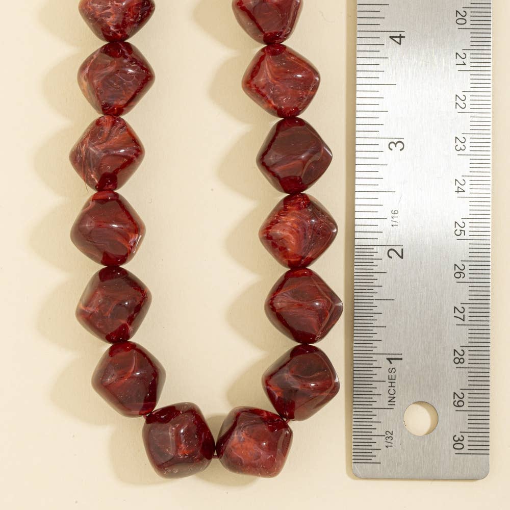 Irregular Marble Resin Beaded Necklace