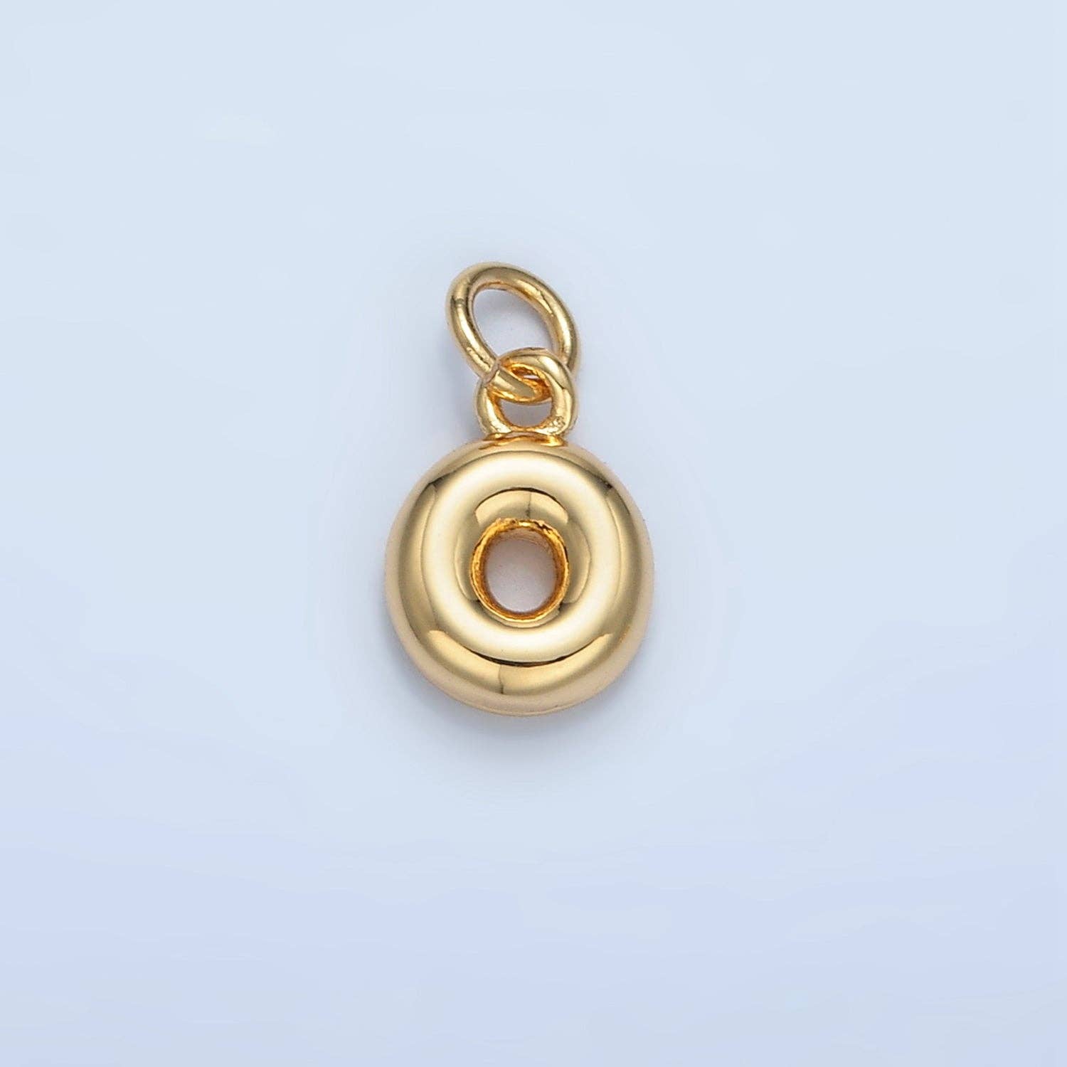 16K Gold Filled 10mm Initial Letter Chubby Balloon Mini Charm | A1591 - A1603