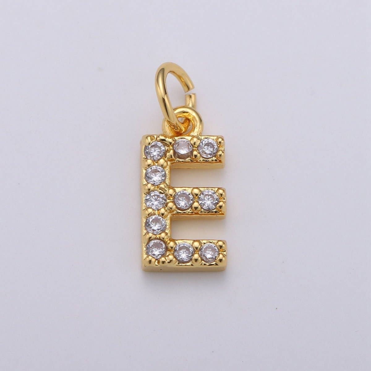 14k Gold Filled Tiny CZ Initial, Letter Alphabet Micro Pave charms Dainty Gold Cubic Pendant Charm for Necklace Bracelet Earring Add on A-099 to A-111