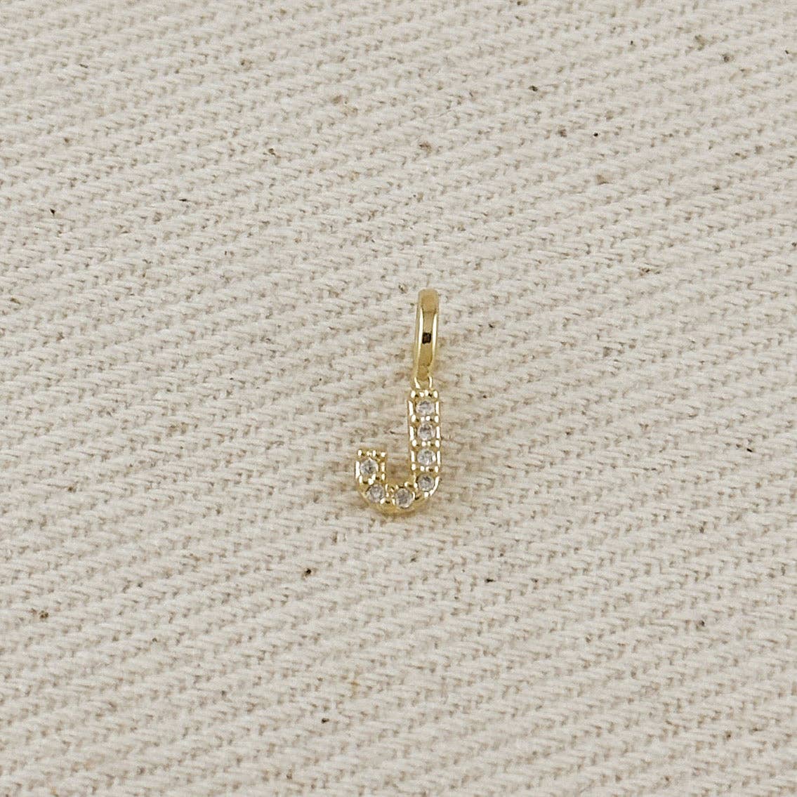 18k Gold filled Micro CZ Initial Letter Charm