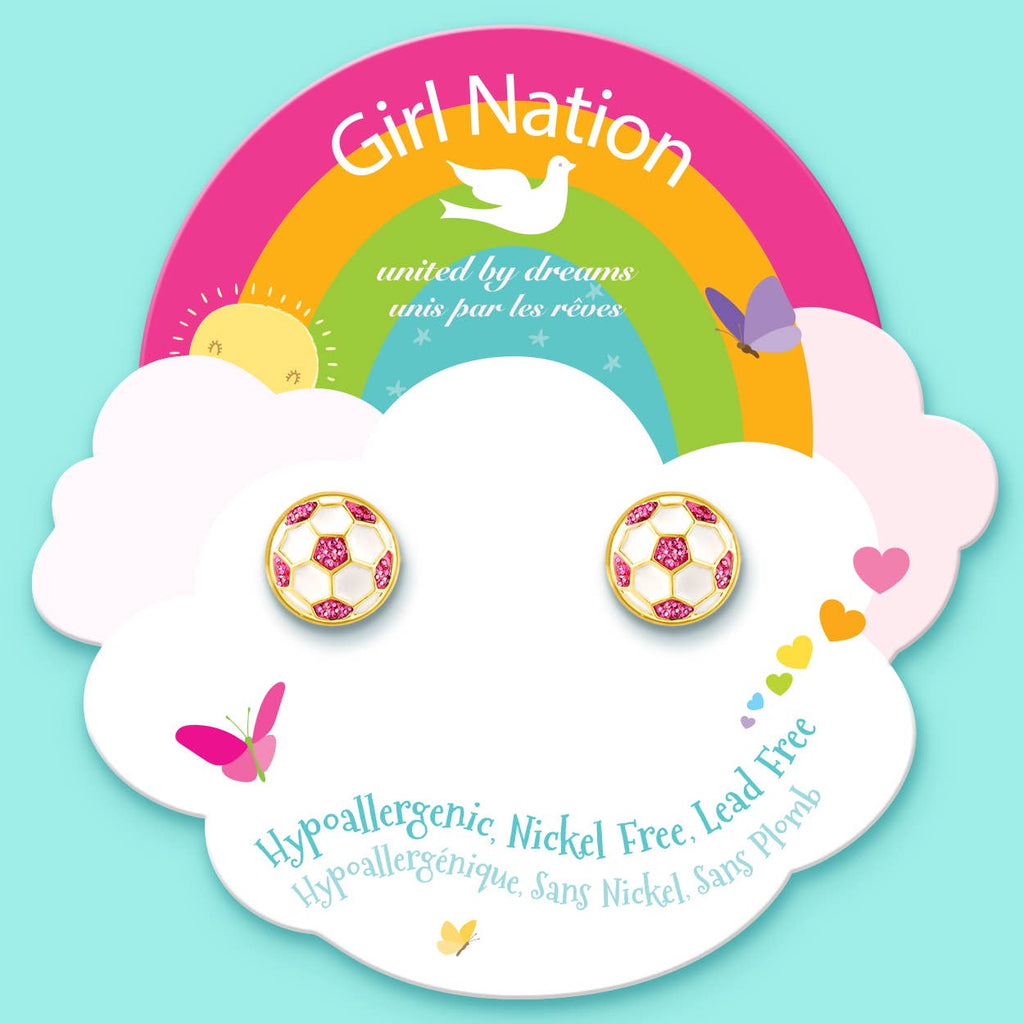 Soccer Ball | Cutie Stud Earrings for Kids
