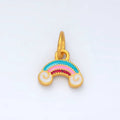 24K Gold Filled Mini Rainbow Cloudy Weather Enamel Charm | M156