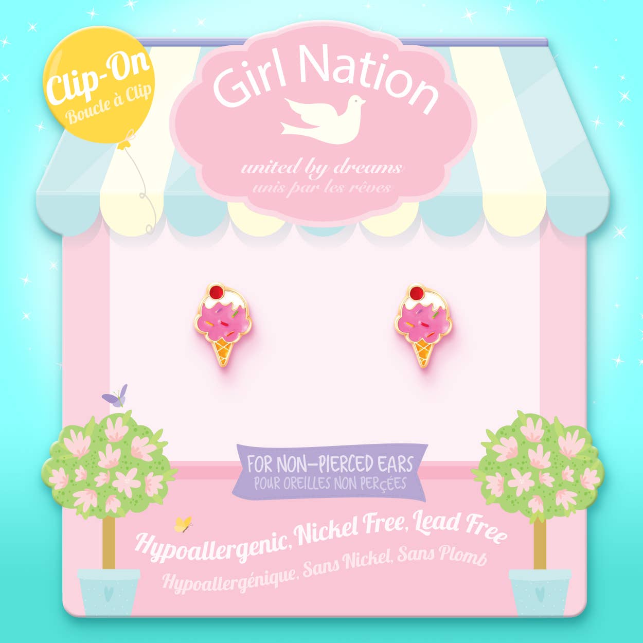 CLIP ON Cutie Earrings | Ice Cream Dream