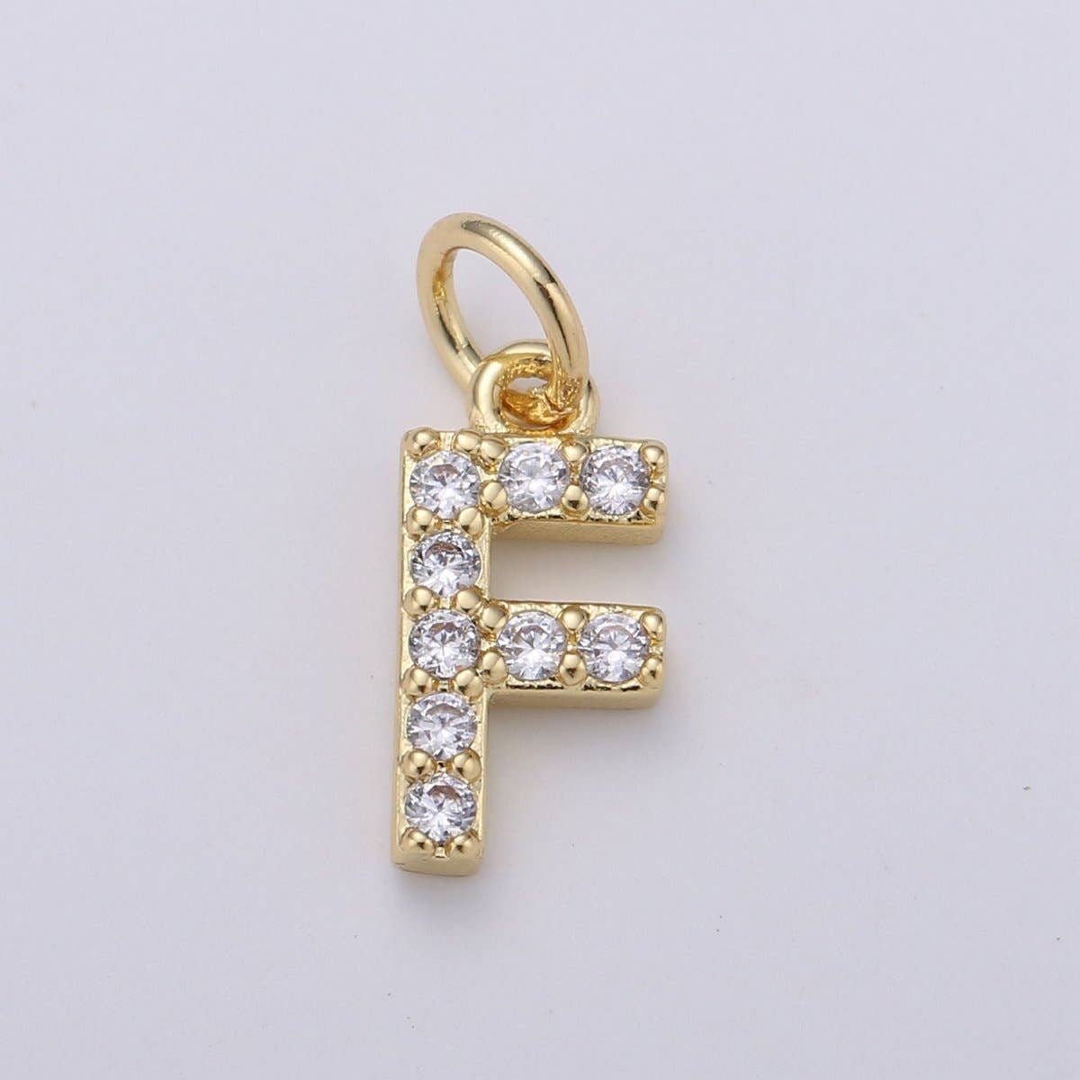 14k Gold Filled Tiny CZ Initial, Letter Alphabet Micro Pave charms Dainty Gold Cubic Pendant Charm for Necklace Bracelet Earring Add on A-099 to A-111