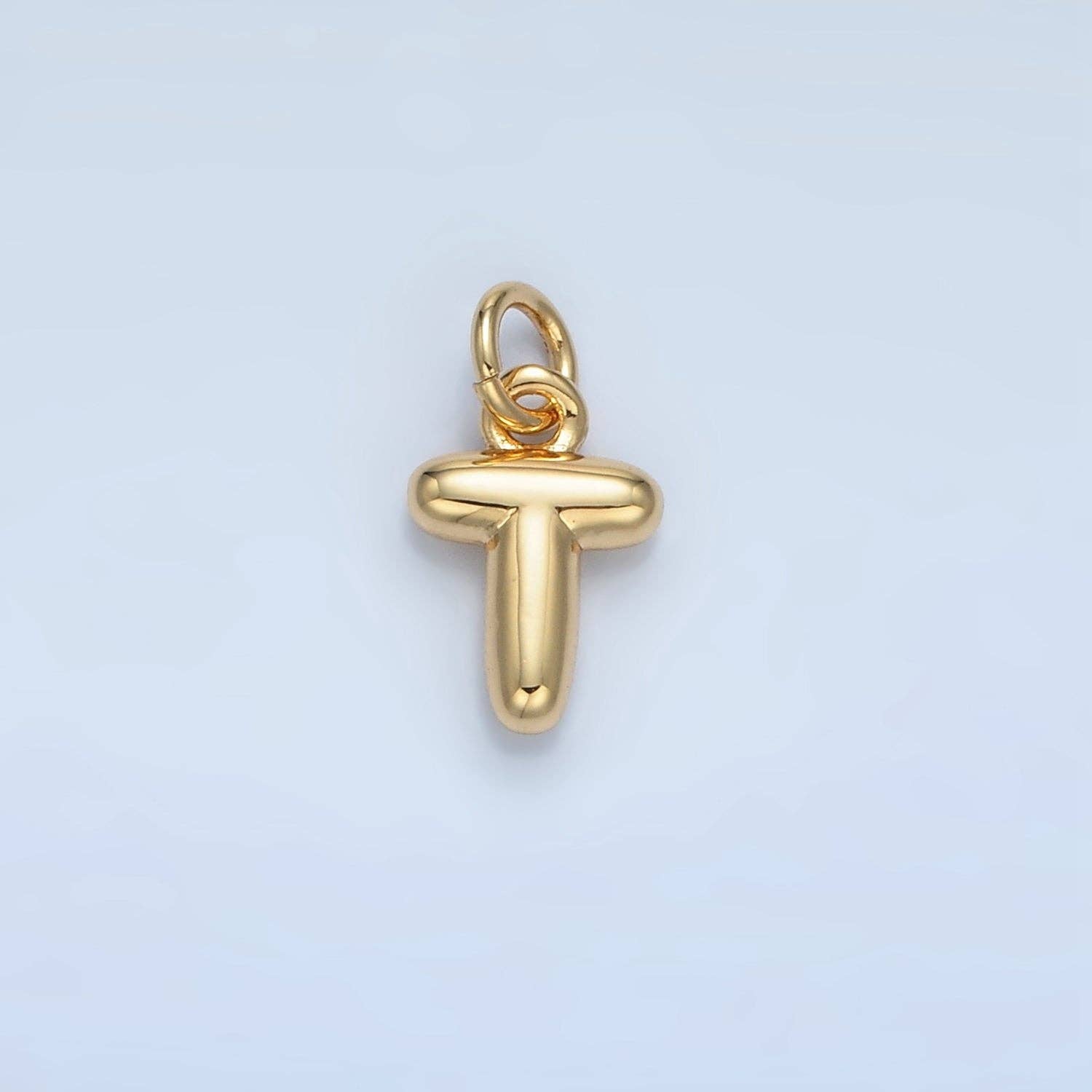 16K Gold Filled 10mm Initial Letter Chubby Balloon Mini Charm | A1591 - A1603