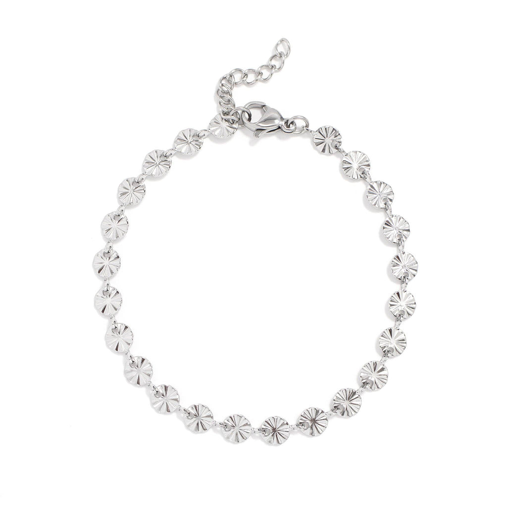 18K Gold PVD Stainless Steel Sunburst Chain Bracelet