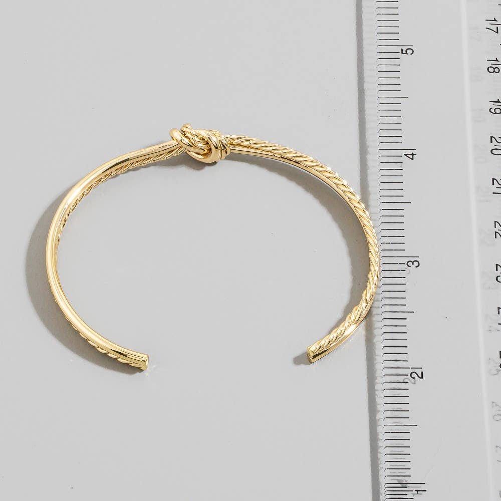 Wire Smooth Rope Knot Open Cuff Bracelet