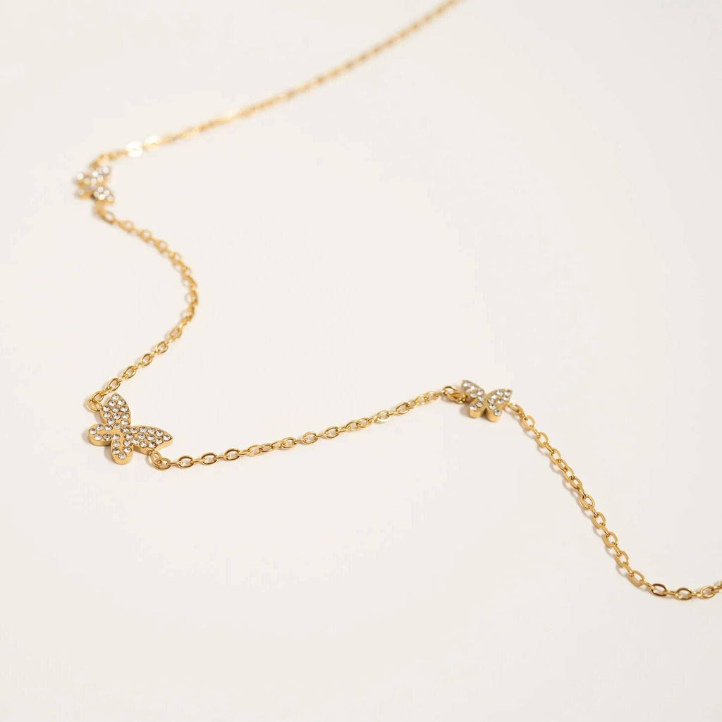 18K Gold Stainless Steel Butterfly Necklace