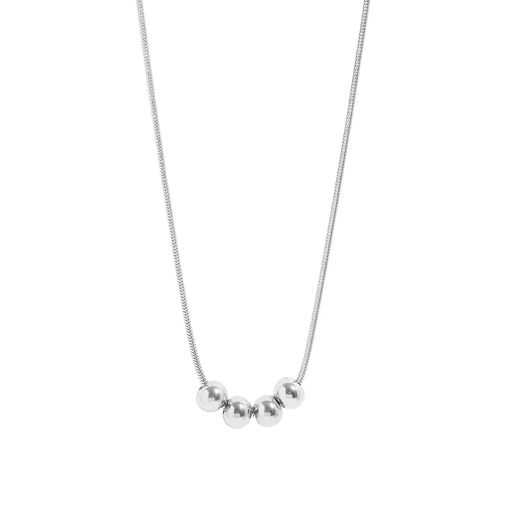 18K Gold PVD Stainless Steel Adjustable Ball Charm Necklace