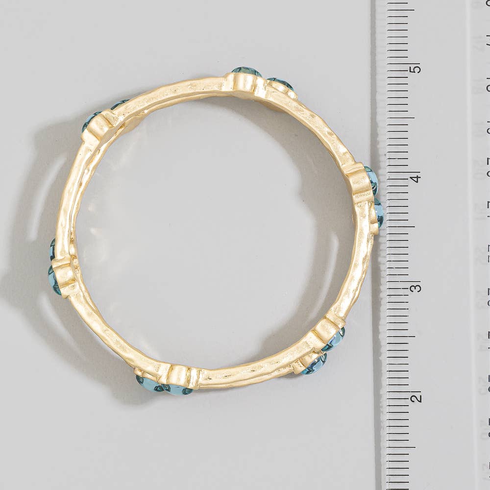 Clover Stone Station Hammered Bangle Set