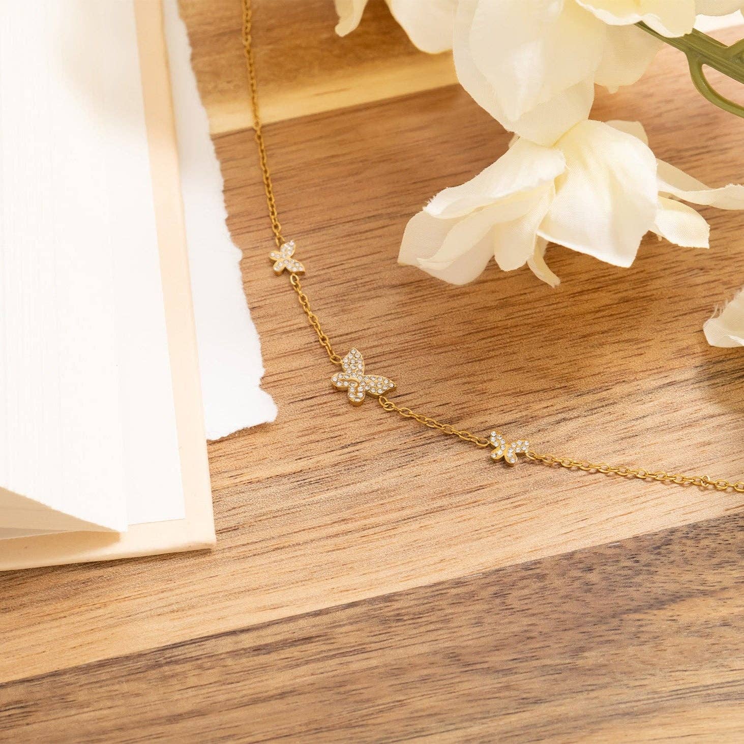 18K Gold PVD Stainless Steel Butterfly Bracelet