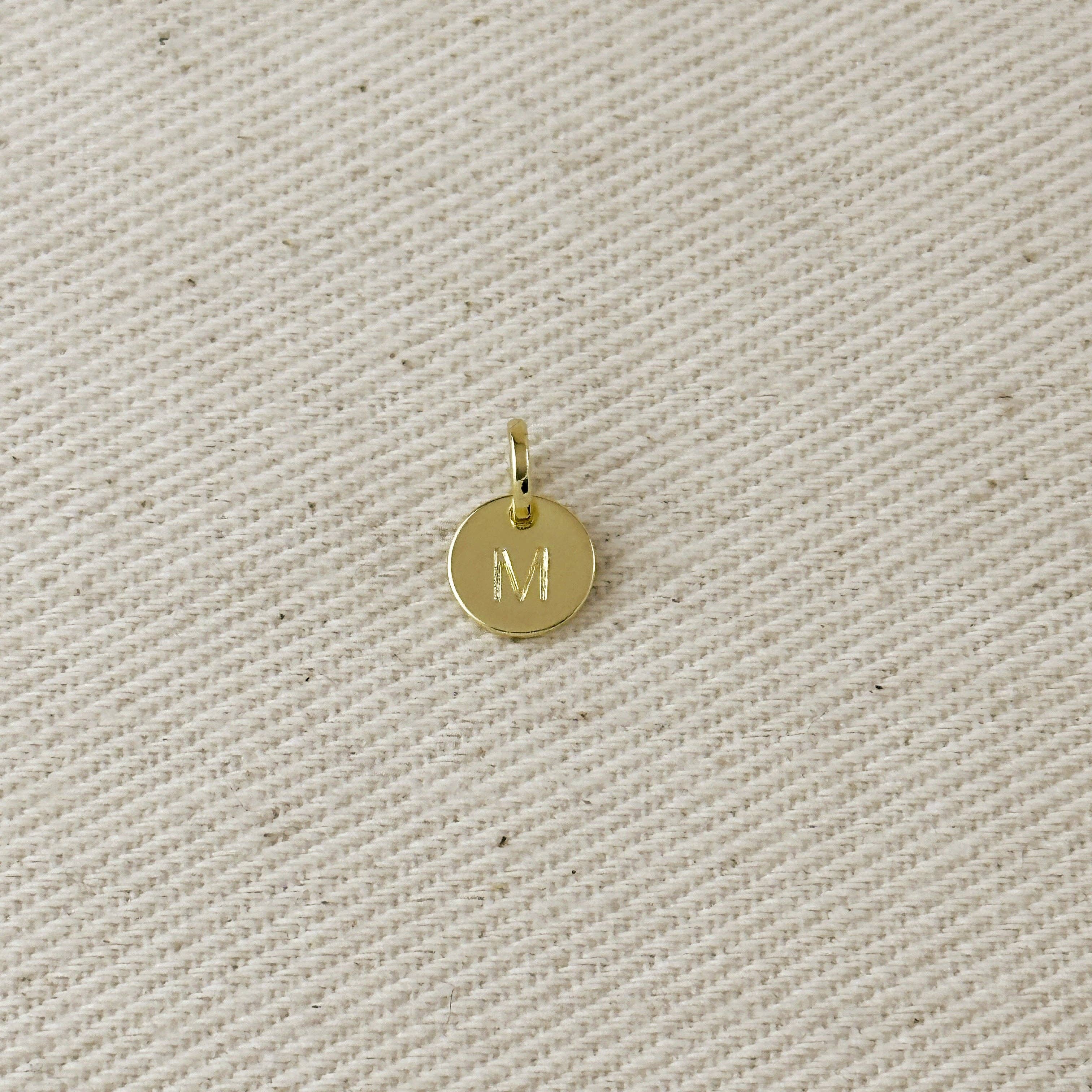 Stamped Tiny Initial Letter Charm in 18k Gold Filled Complete Alphabet