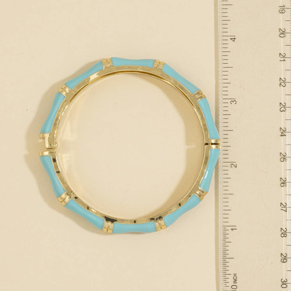Enamel Bamboo Hinge Bangle Bracelet