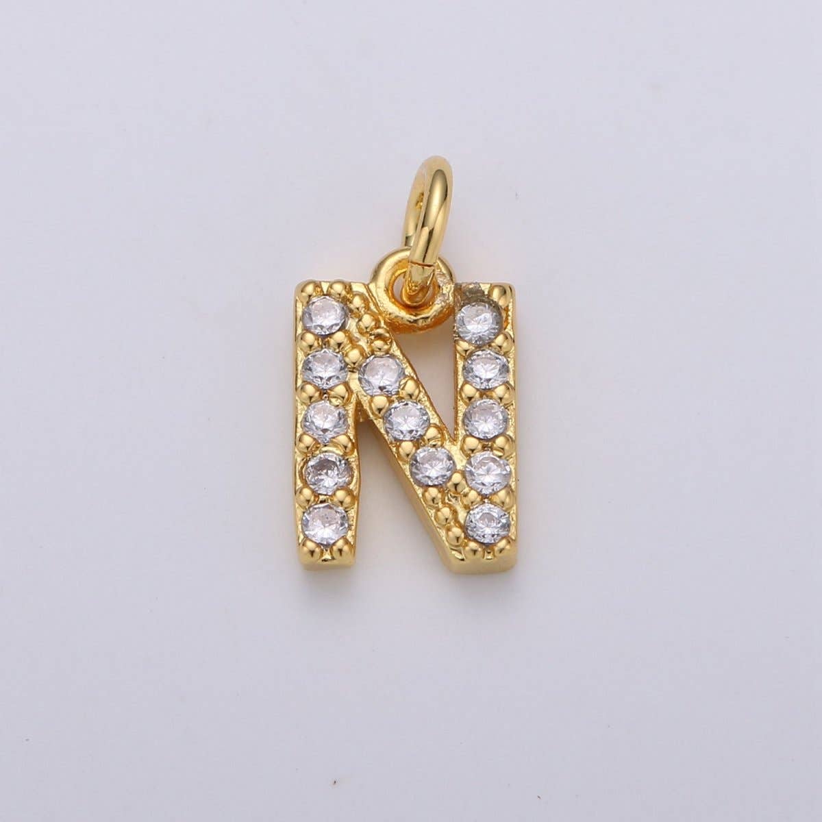 14k Gold Filled Tiny CZ Initial, Letter Alphabet Micro Pave charms Dainty Gold Cubic Pendant Charm for Necklace Bracelet Earring Add on A-099 to A-111