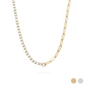 Paperclip Tennis Chain Split Necklace