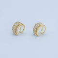 24K Gold Filled Clear Baguette Micro Paved CZ Ear Cuff Earring | AI174