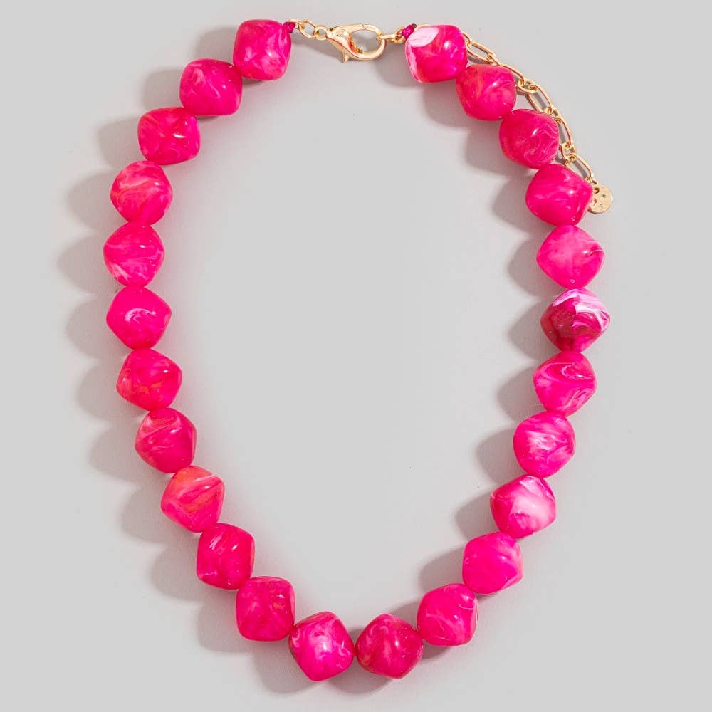 Irregular Marble Resin Beaded Necklace