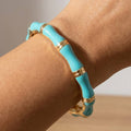 Enamel Bamboo Hinge Bangle Bracelet