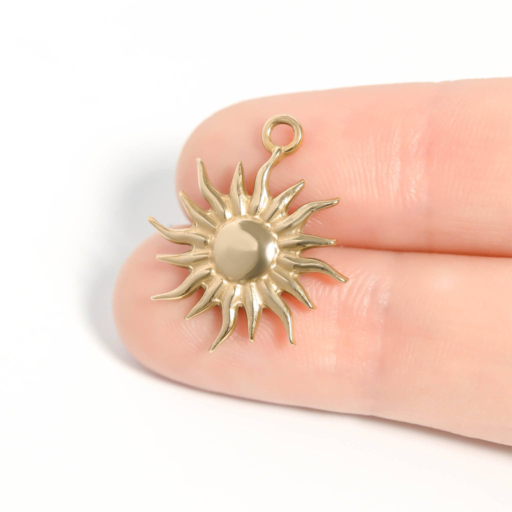 18K Gold Stainless Steel Mystic Sun Charm
