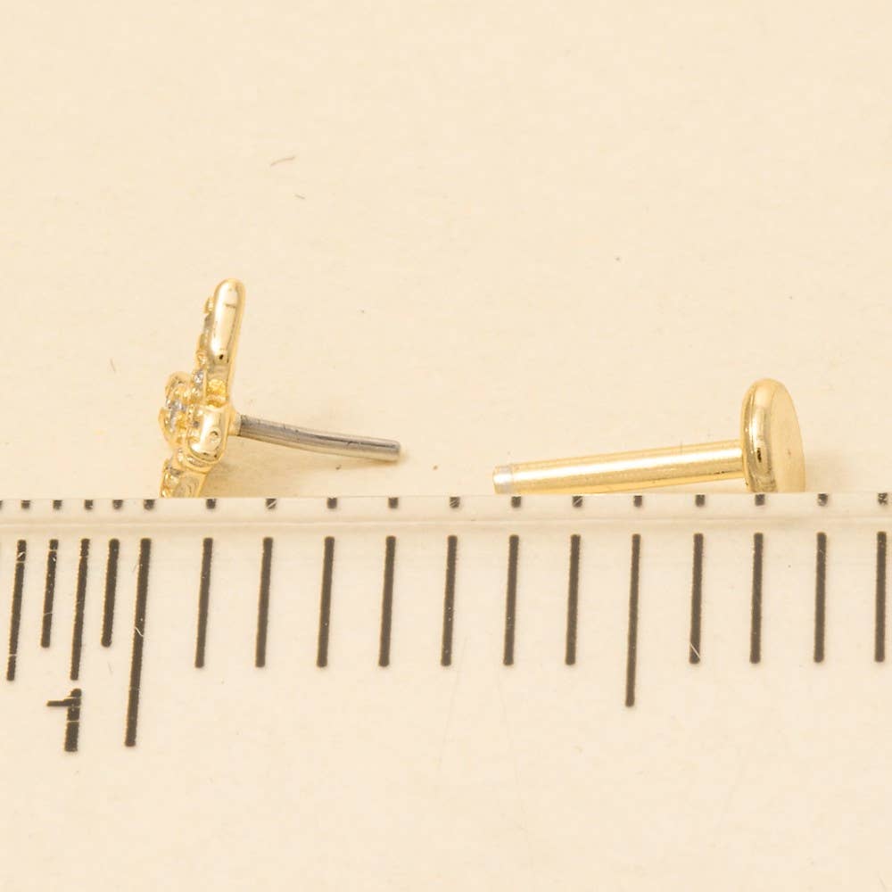 Sterling Silver Flat Back Mini Stud Earrings Set