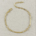 18k Gold Filled Paperclip And Stars CZ Bracelet