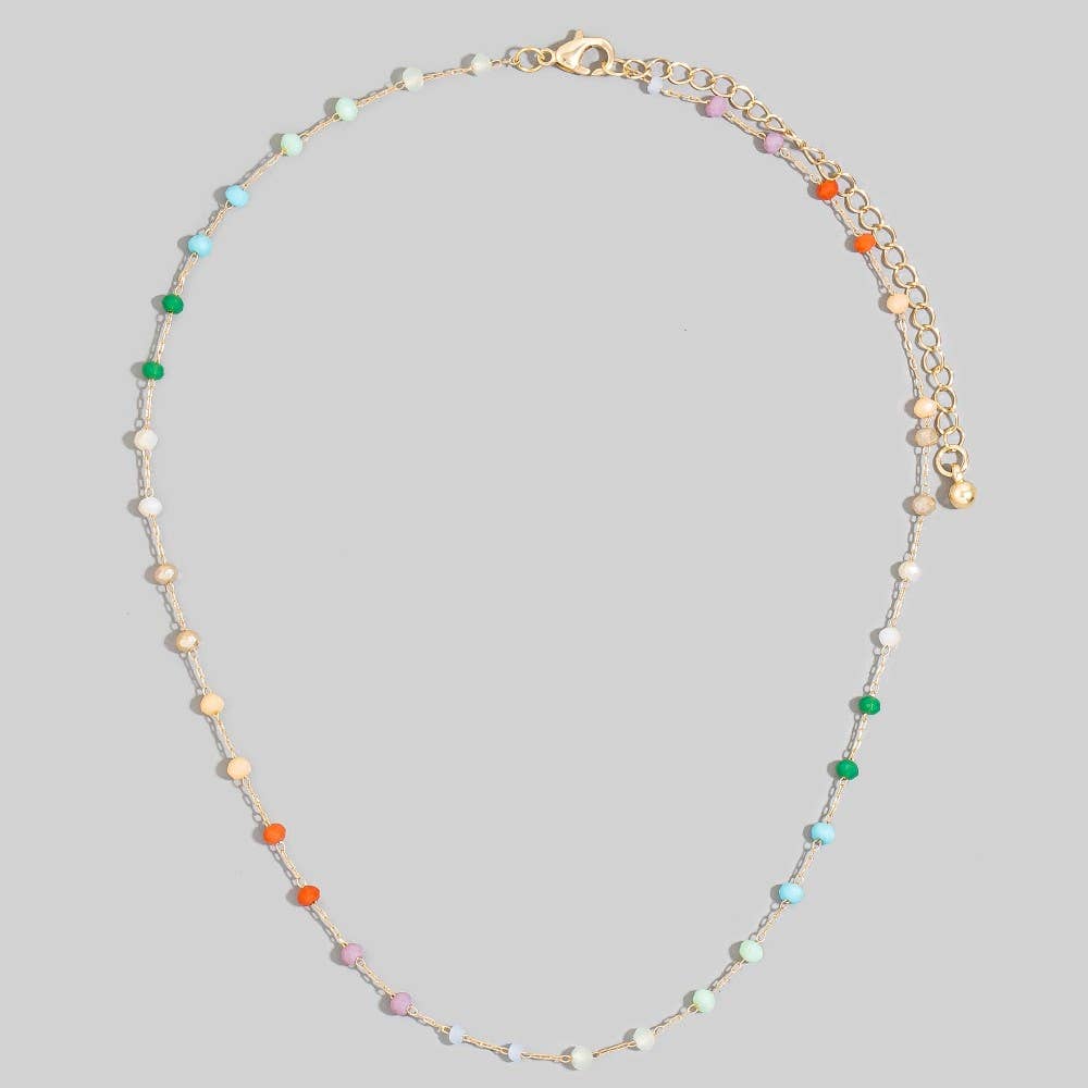 Assorted Dainty Bead Station Chain Necklace