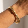 Knotted Multi Strand Wire Cuff Bracelet