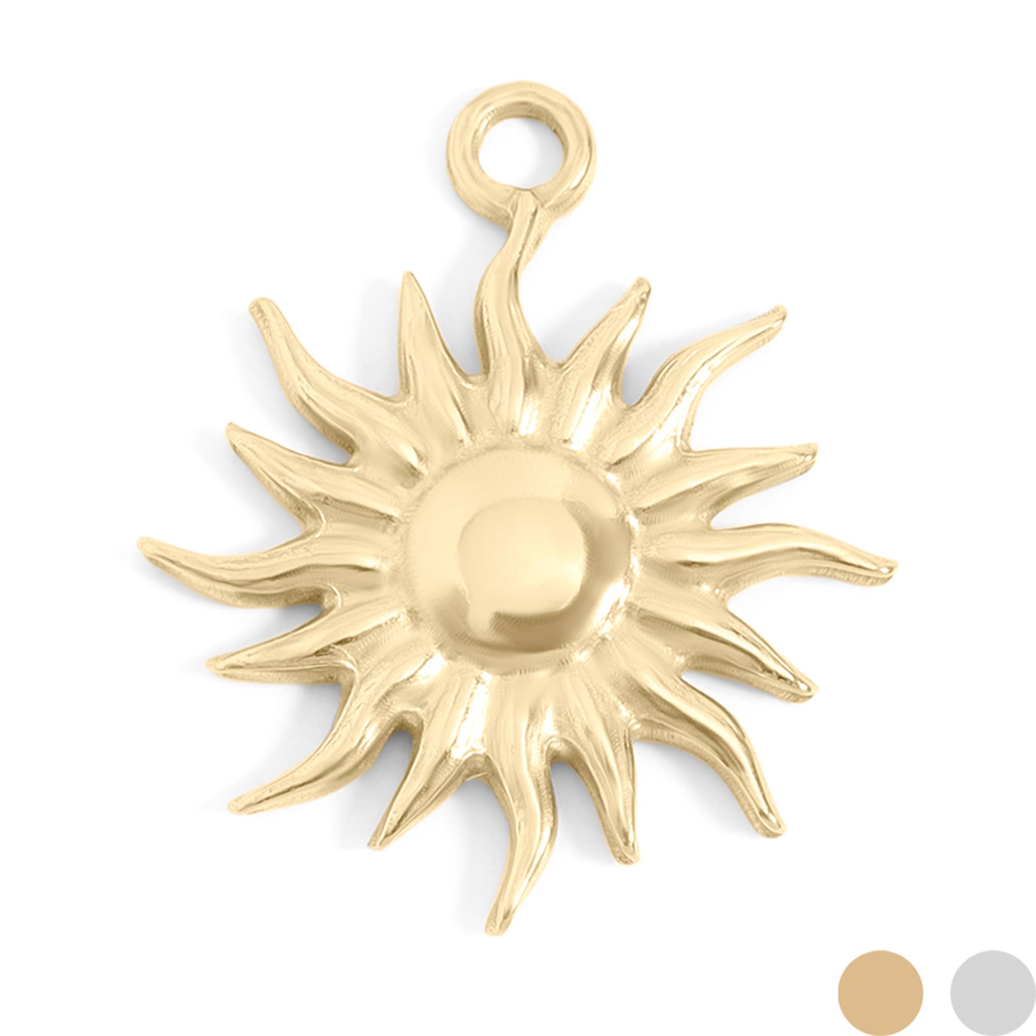 18K Gold Stainless Steel Mystic Sun Charm