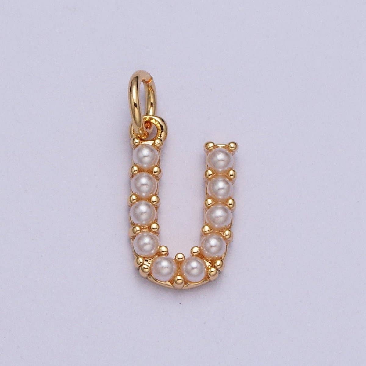 Mini Alphabet Pearl Charm Tiny Pearl Initial Charm 16K Gold Filled Charm for Personalized Jewelry | A-313-A-325
