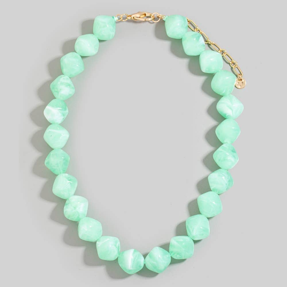 Irregular Marble Resin Beaded Necklace