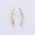18K Gold Filled Clear Baguette CZ Curve Ear Climber Earrings | AI382