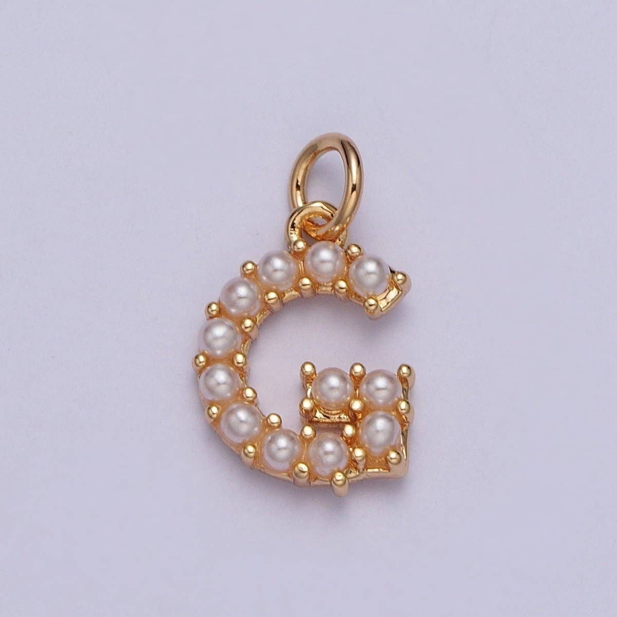 Mini Alphabet Pearl Charm Tiny Pearl Initial Charm 16K Gold Filled Charm for Personalized Jewelry | A-313-A-325