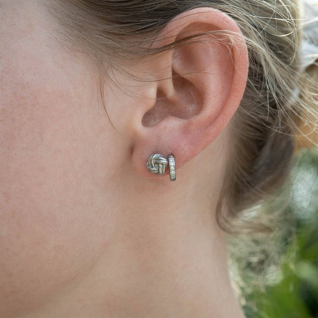 18K Gold PVD Stainless Steel CZ Mini Huggie Earrings