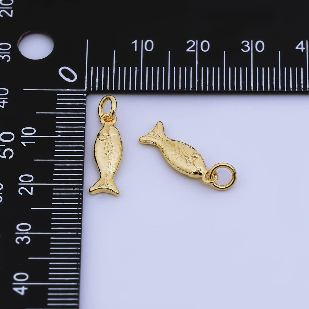 24K Gold Filled Mini Fish Animal Ocean Multidimensional Charm | AJ-464