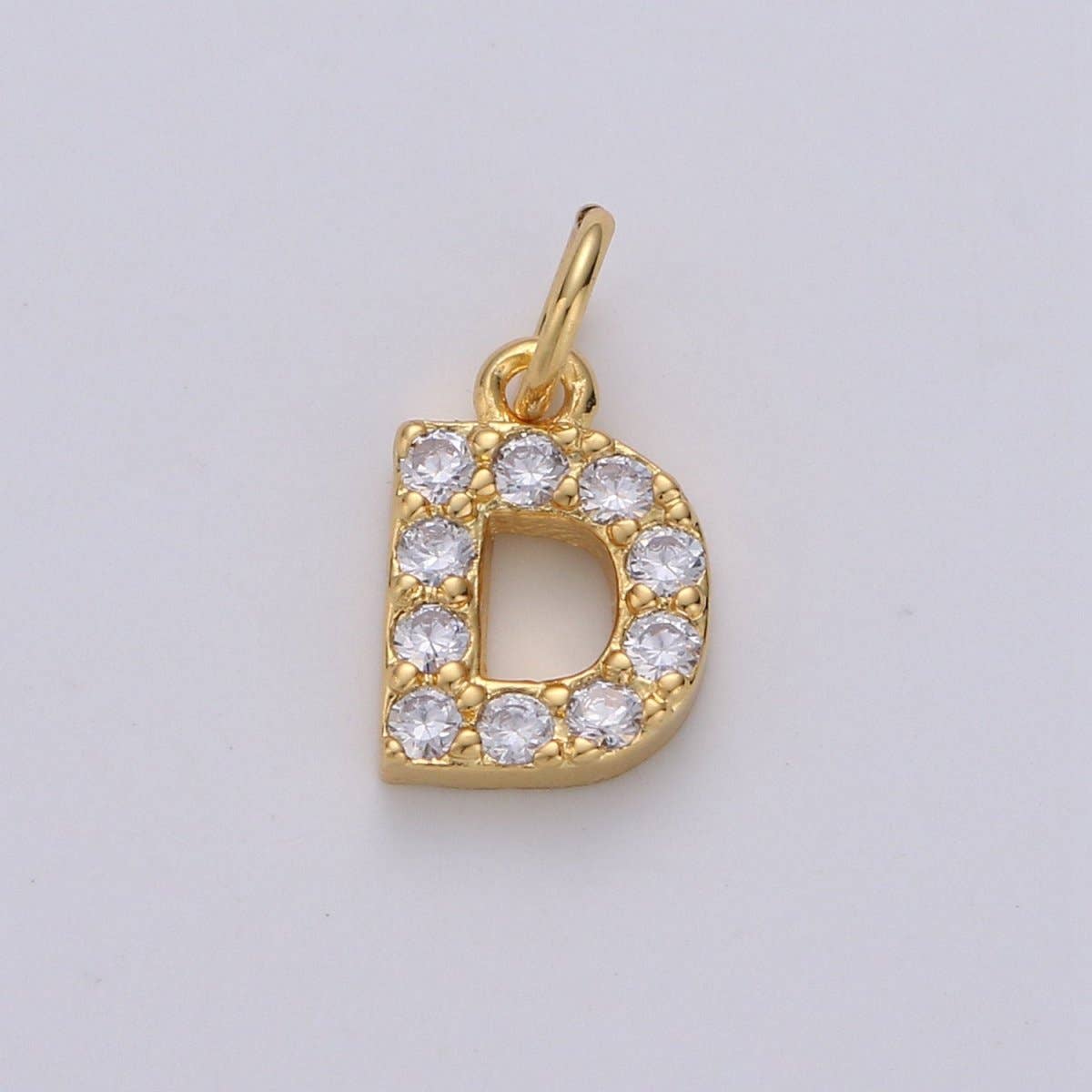 14k Gold Filled Tiny CZ Initial, Letter Alphabet Micro Pave charms Dainty Gold Cubic Pendant Charm for Necklace Bracelet Earring Add on A-099 to A-111