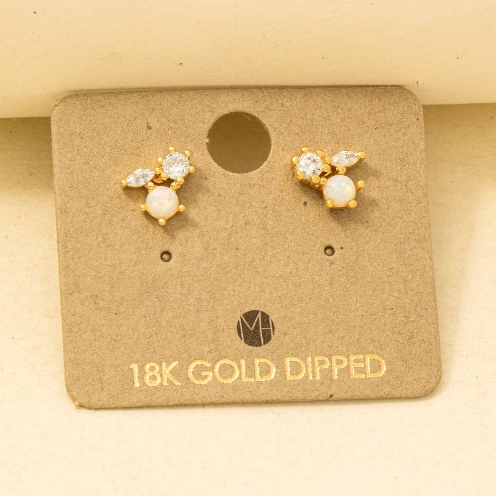 Mini Triple Rhinestone Stud Earring