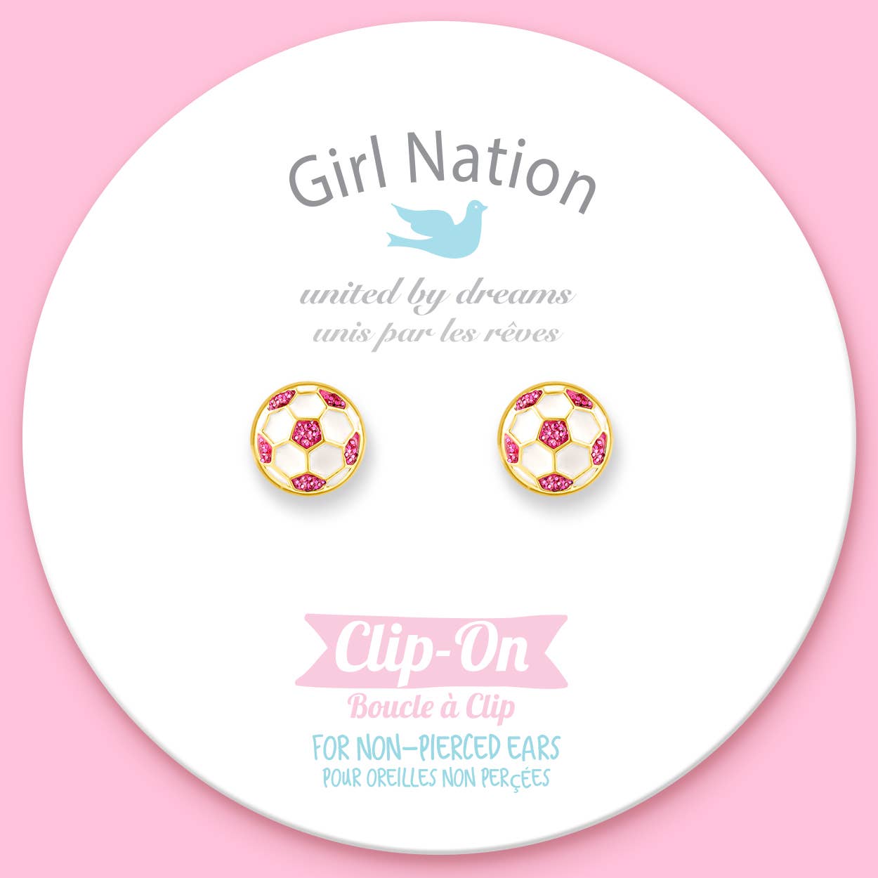 Soccer Ball Cutie Clip On Earrings for Kids