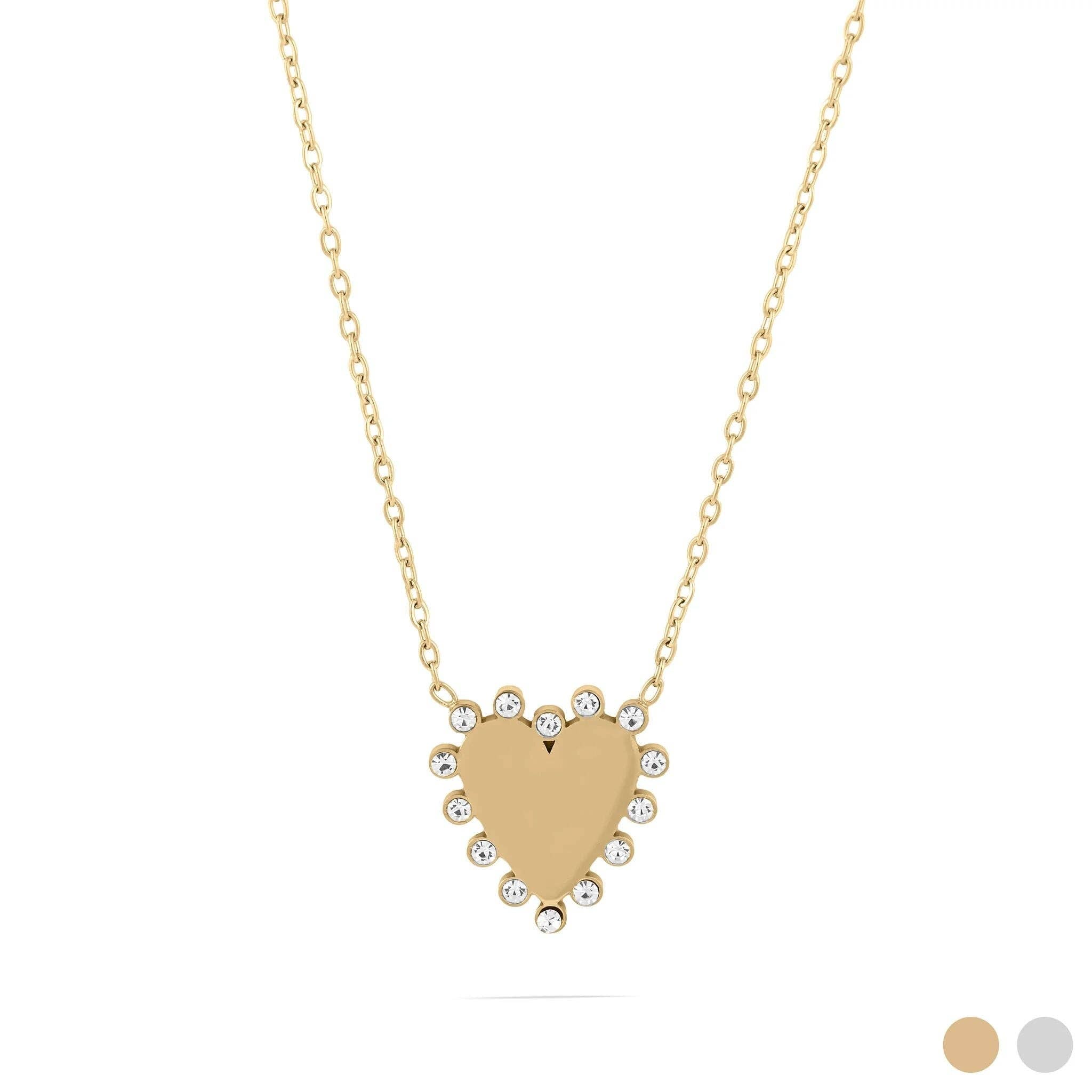 18K Gold PVD Stainless Steel Heart Pendant Necklace