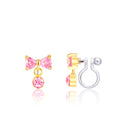 Little Luxe Drop CLIP ON Earrings | Bow with Pink CZ