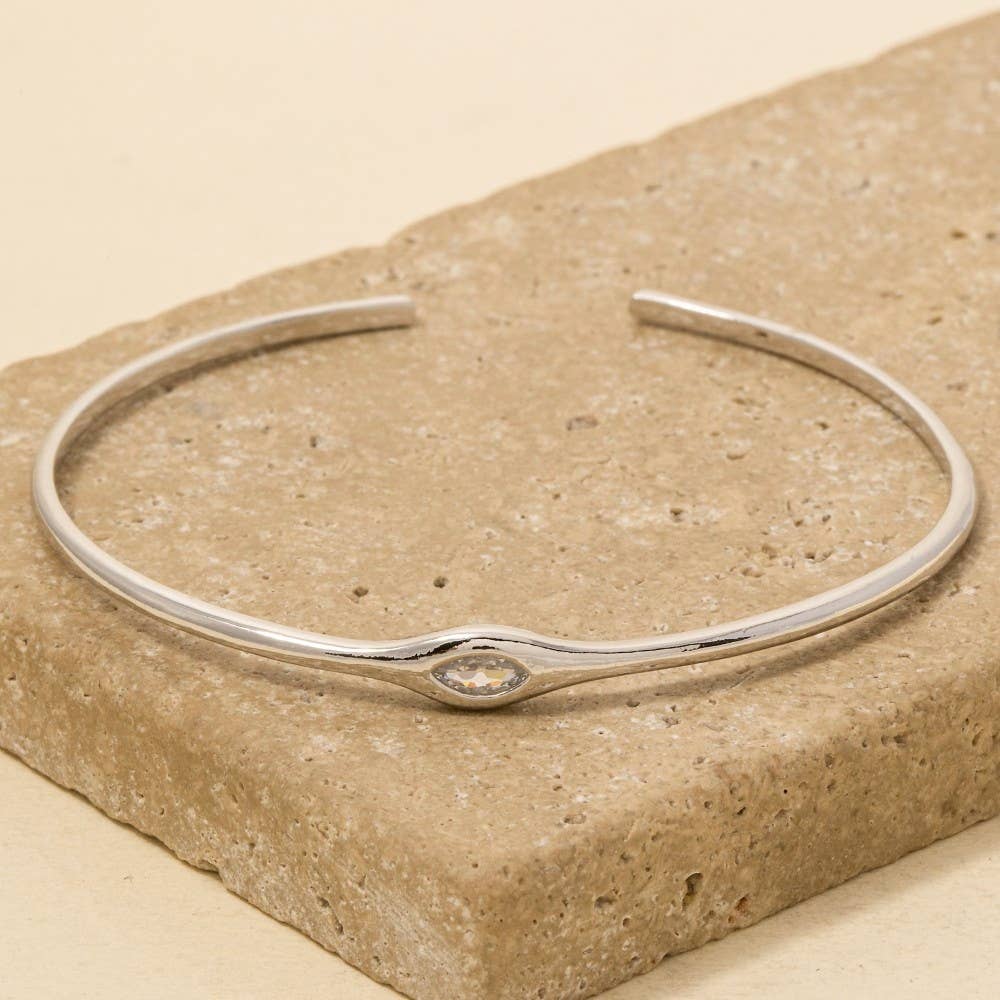 Minimalist Gold Dipped Cz Cuff Bracelet