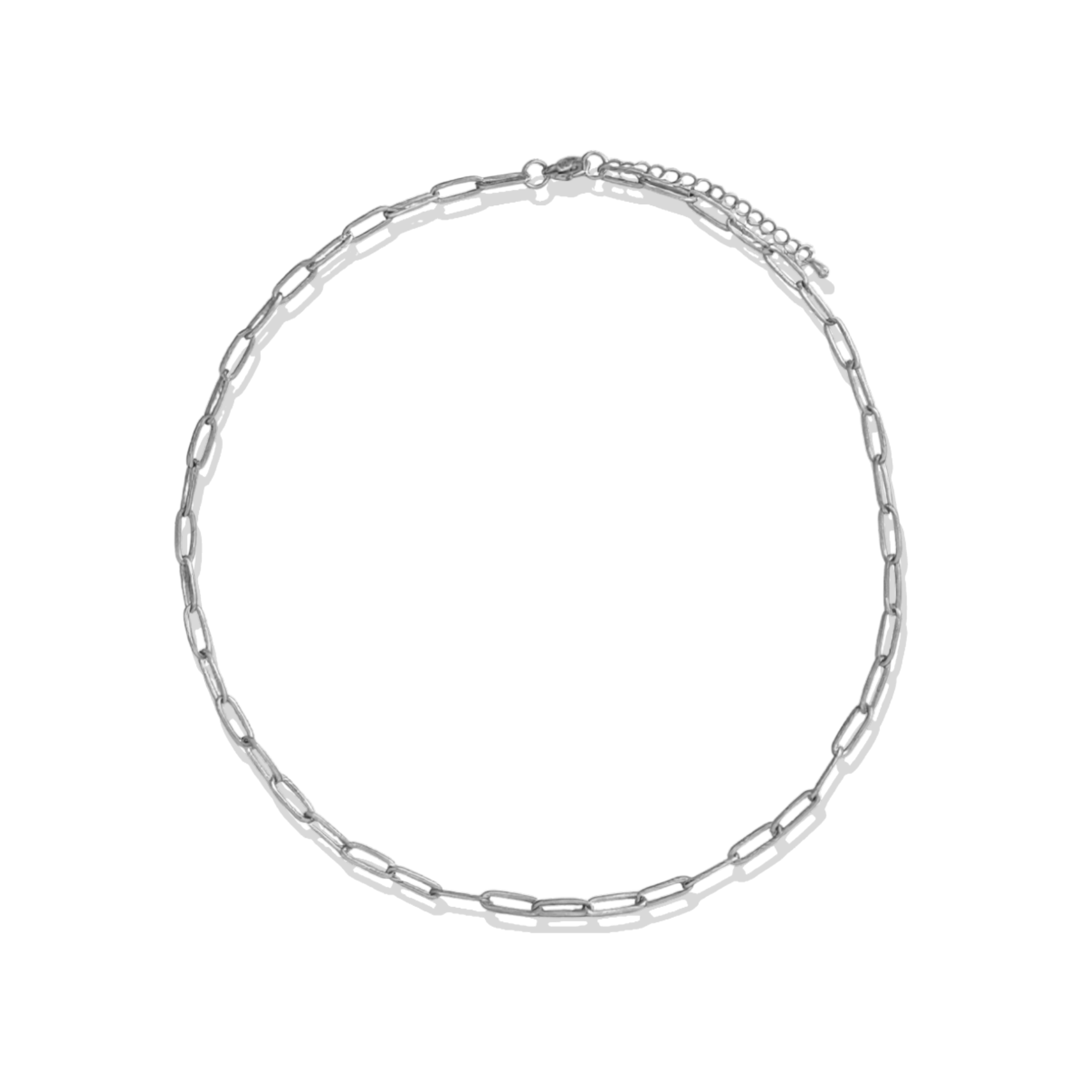 Paperclip Silver Chain Necklace