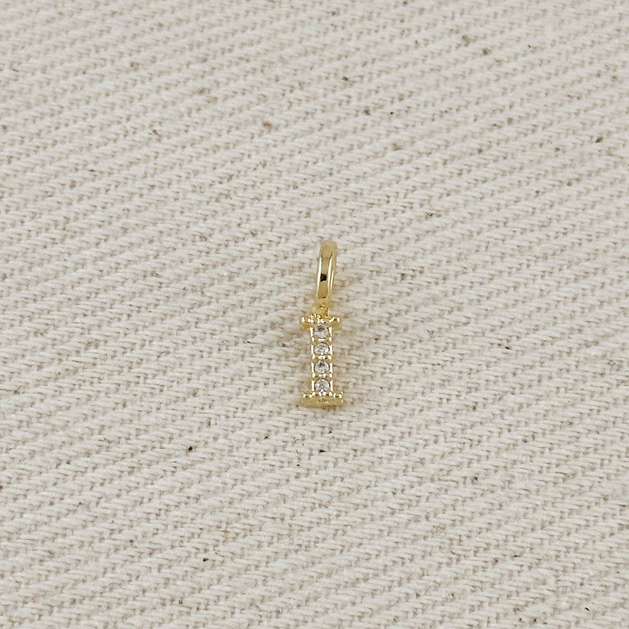 18k Gold filled Micro CZ Initial Letter Charm